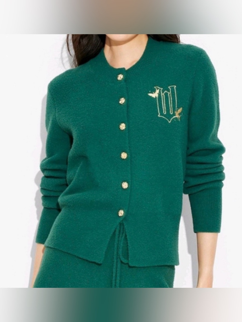 Wicked Graphic Cardigan Sweater by Paul Tazewell Green NWT Size XL